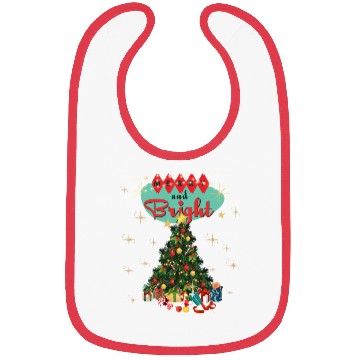 Discover Merry and Bright Retro Christmas Bibs