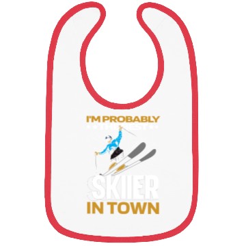 Discover Skiing Skier Funny Bibs