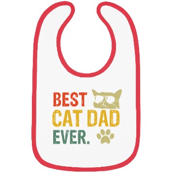 Discover Vintage Best Cat Dad Ever Bibs Cat Daddy Gift