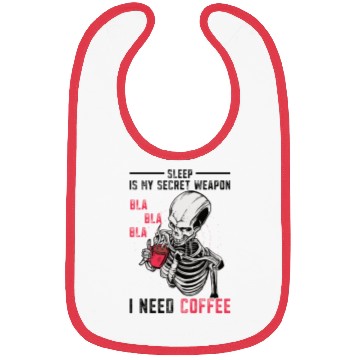 Discover Skeleton Drinking Coffee Medical Student Bibs