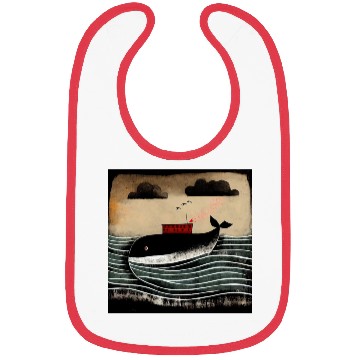 Discover Whale and a ship Bibs