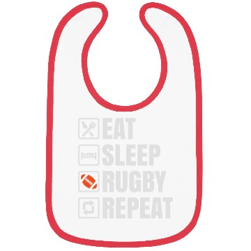 Discover Eat Sleep Rugby Repeat Bibs