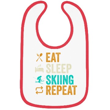 Discover EAT SLEEP SKIING REPEAT Funny ski Bibs, gift