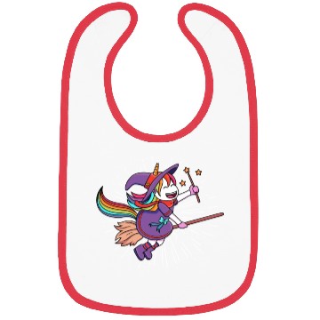 Discover Unicorn Flying Unicorn Witch With Broomstick Bibs
