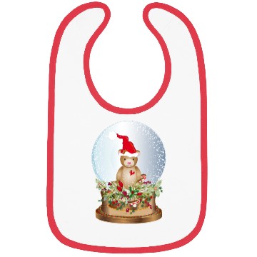 Discover beautiful nostalgic snow globe with teddy bear Bibs