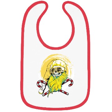 Discover skull santa hat candy cane crew Bibs