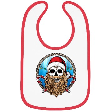 Discover skull santa hat candy cane crew Bibs