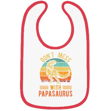 Discover Papa Dad Father Dinosaur Funny Design - Papasaurus Bibs