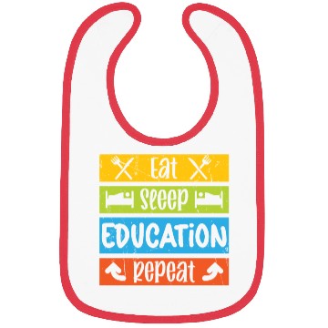 Discover Teacher eat sleep education repeat teachers school Bibs