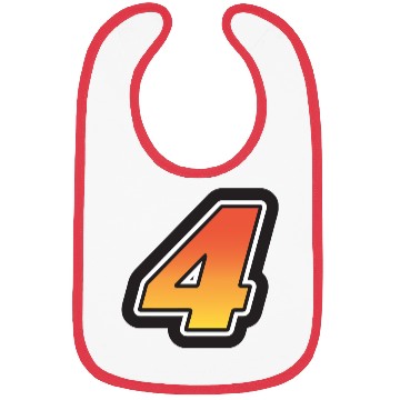 Discover Number Four 4 Gradient Yellow Orange 3 Stroke Bibs