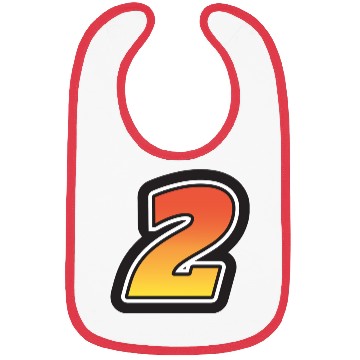 Discover Number Two 2 Gradient Yellow Orange 3 Stroke Bibs