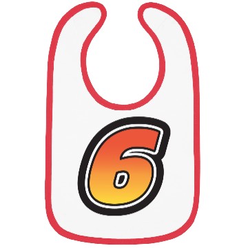 Discover Number Six 6 Gradient Yellow Orange 3 Stroke Bibs