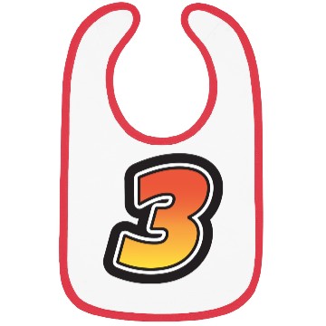 Discover Number Three 3 Gradient Yellow Orange 3 Stroke Bibs