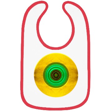 Discover Golden-Green Geometric Circular Pattern Bibs