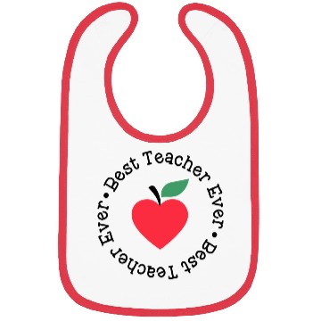 Discover Best Teacher Ever Apple Circle Bibs