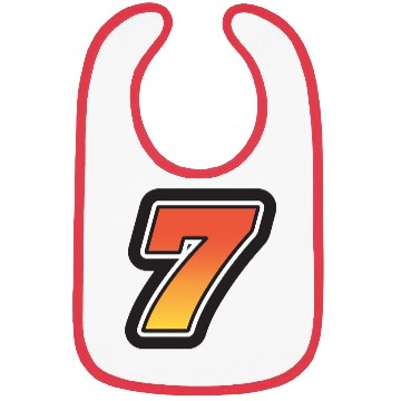 Discover Number Seven 7 Gradient Yellow Orange 3 Stroke Bibs