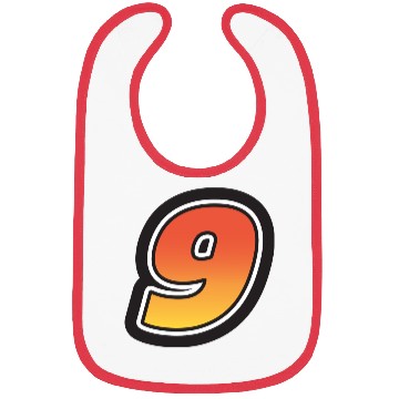 Discover Number Nine 9 Gradient Yellow Orange 3 Stroke Bibs