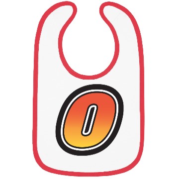Discover Number Zero 0 Gradient Yellow Orange 3 Stroke Bibs