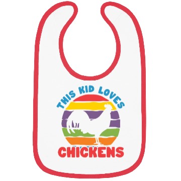 Discover This Kid Loves Chickens Retro Bibs