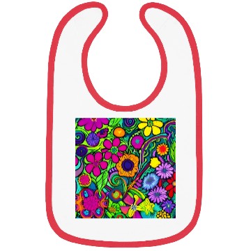 Discover Magic flowers art Bibs