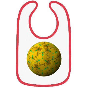 Discover Golden-Yellow 3D Sphere with Green Highlights Bibs