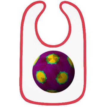 Discover Purple 3D Sphere with Green Symmetric Shape Bibs