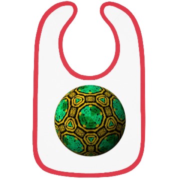 Discover Green 3D Sphere with Gold Symmetric Shapes Bibs