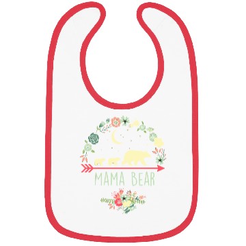 Discover Floral Mama Bear With 2 Cubs Bibs