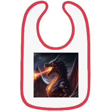 Discover Dark Fantasy fire breathing dragon version 2 Bibs