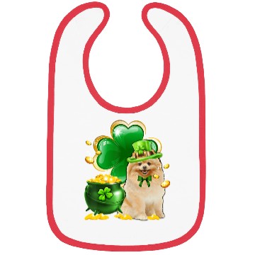 Discover Pomeranian Dog Shamrock St Patricks Day Bibs