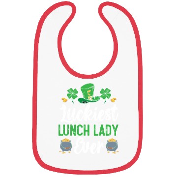 Discover Luckiest Lunch Lady Ever St. Patrick's Day Bibs