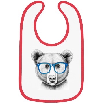 Discover Bear with Blue glass Bibs