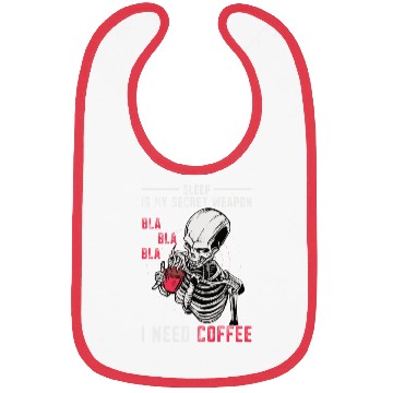 Discover Skeleton Drinking Coffee Medical Student Bibs