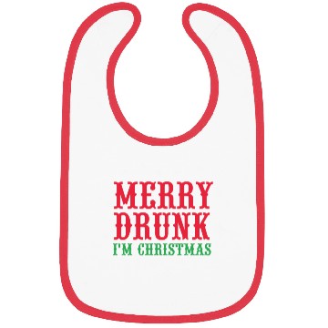 Discover merry drunk i'm christmas Bibs