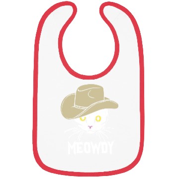 Discover Meowdy Funny Cat Cowboy Hat Design Bibs