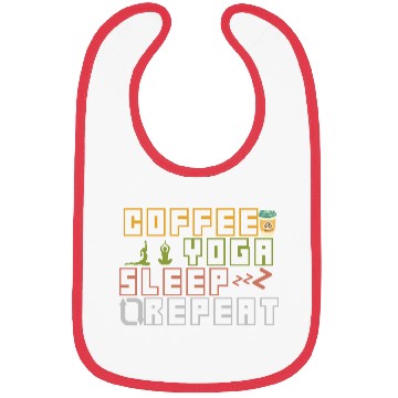 Discover Coffee Yoga Sleep Repeat Bibs