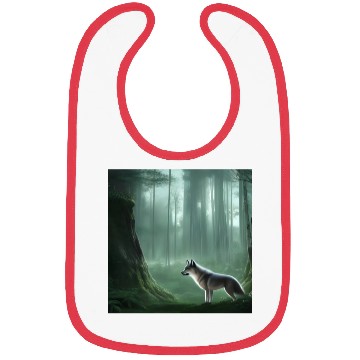Discover White wolf in the forest Bibs