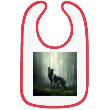 Discover Howling wolf at midnight Bibs