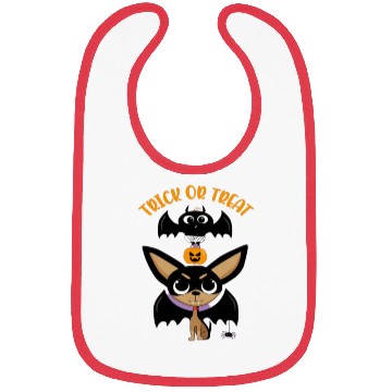 Discover Trick-or-treating Vampire Chihuahua with Bat Bibs