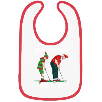 Discover Golf Elf Golfer Christmas Santa Claus Golfing Bibs