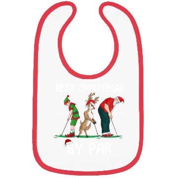 Discover Golf Elf Golfer Christmas Santa Claus Golfing Bibs