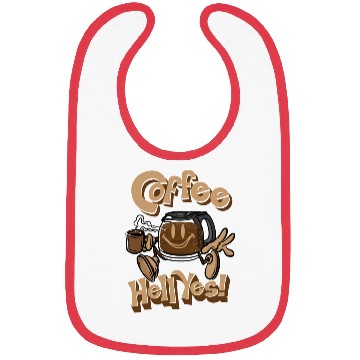 Discover Coffee Hell Yes Coffee Man Salute Bibs