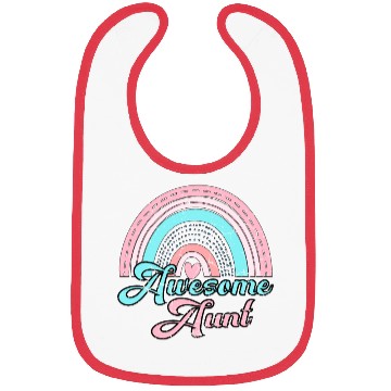 Discover Awesome Aunt retro rainbow vintage Bibs