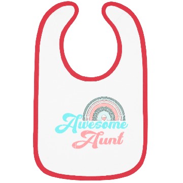 Discover Awesome Aunt retro rainbow vintage Bibs