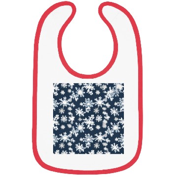 Discover Snow pattern on navy blue background Bibs