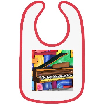Discover A beautiful piano in front of a colorful art Bibs