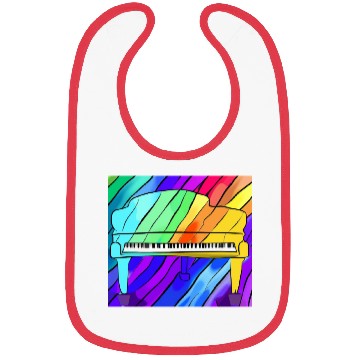 Discover piano in front of a colorful rainbow Bibs