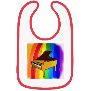 Discover piano in front of a colorful rainbow Bibs