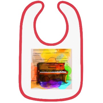 Discover A beautiful piano in front of a colorful wall Bibs