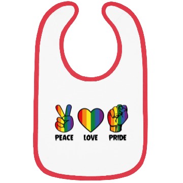 Discover Peace Love Pride Bibs